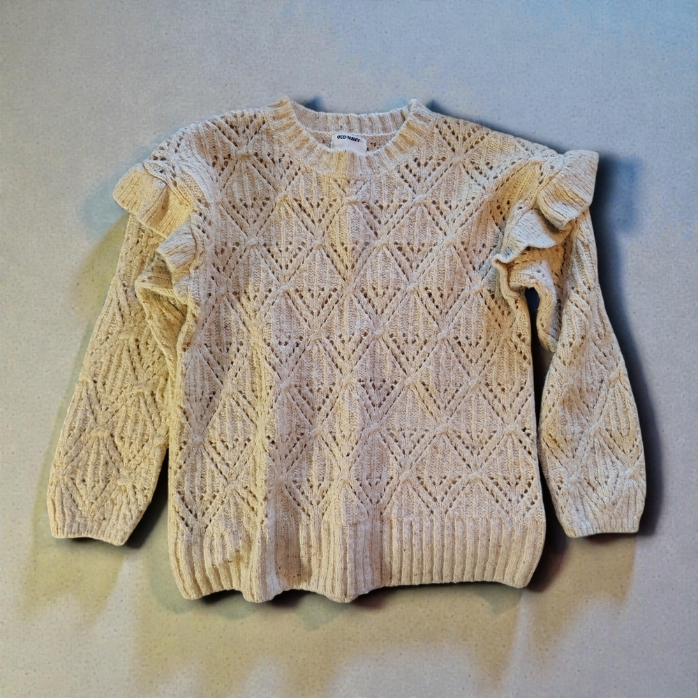 Old Navy Cream Textured Knit Sweater